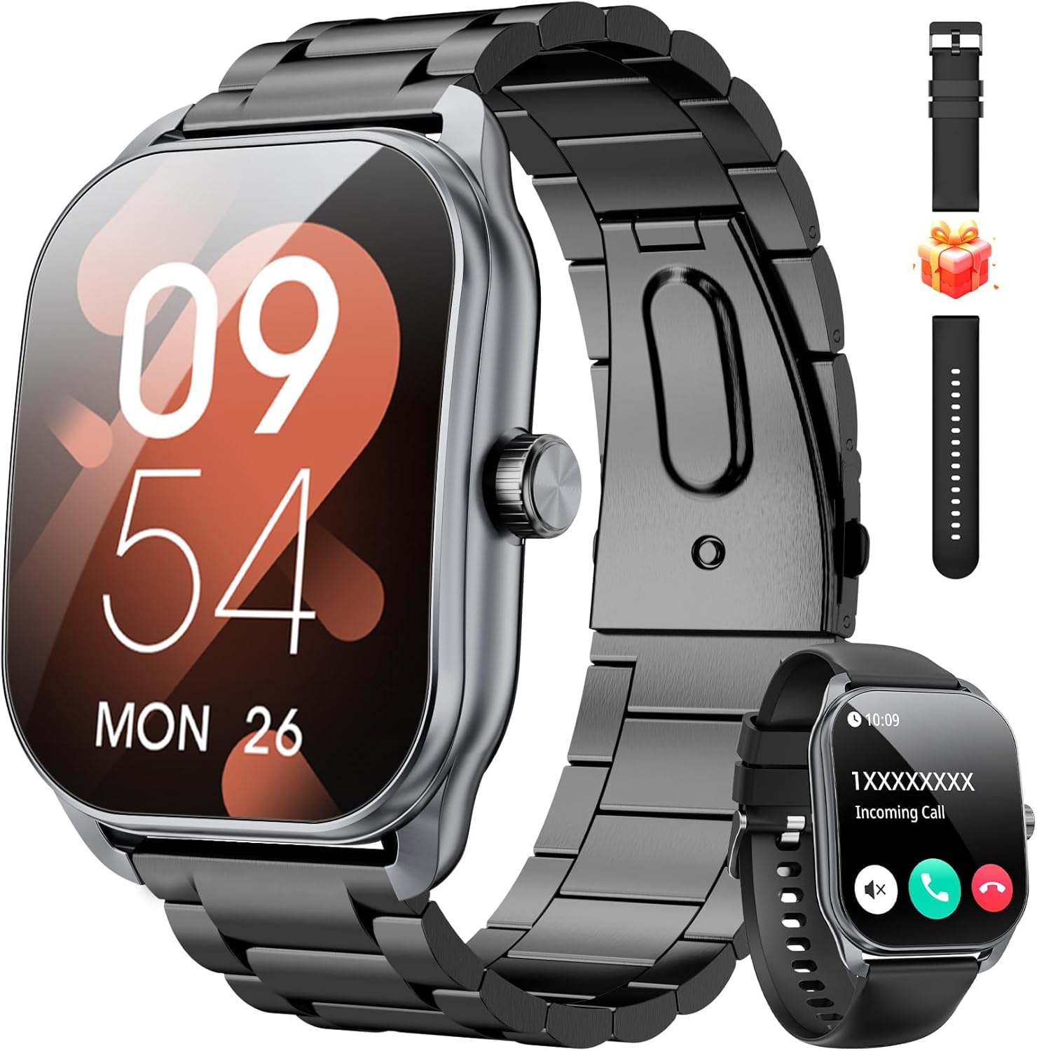 Curve Military Smart Watch: Answer/Make Calls, Fitness Tracker, IP68 Waterproof