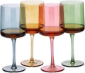 Coloured Wine Glasses Set of 4 - Tinted Stemware for Wine & Cocktails