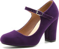 Women's Mary Jane Heels Closed Toe Chunky Heel Round Toe Pumps insole