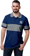 FOCO MLB Men's Team Color Primary Logo Performance Polo - Yankees