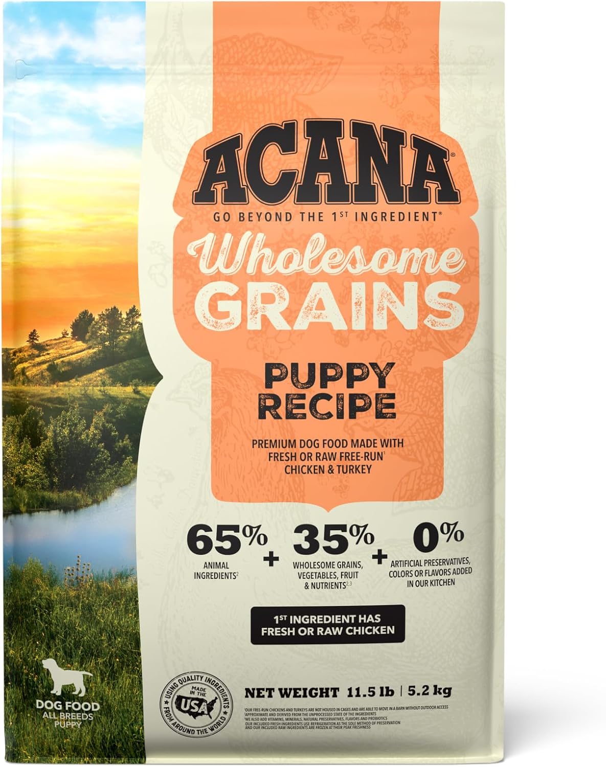 ACANA Wholesome Grains Dry Dog Food for Puppies with Chicken