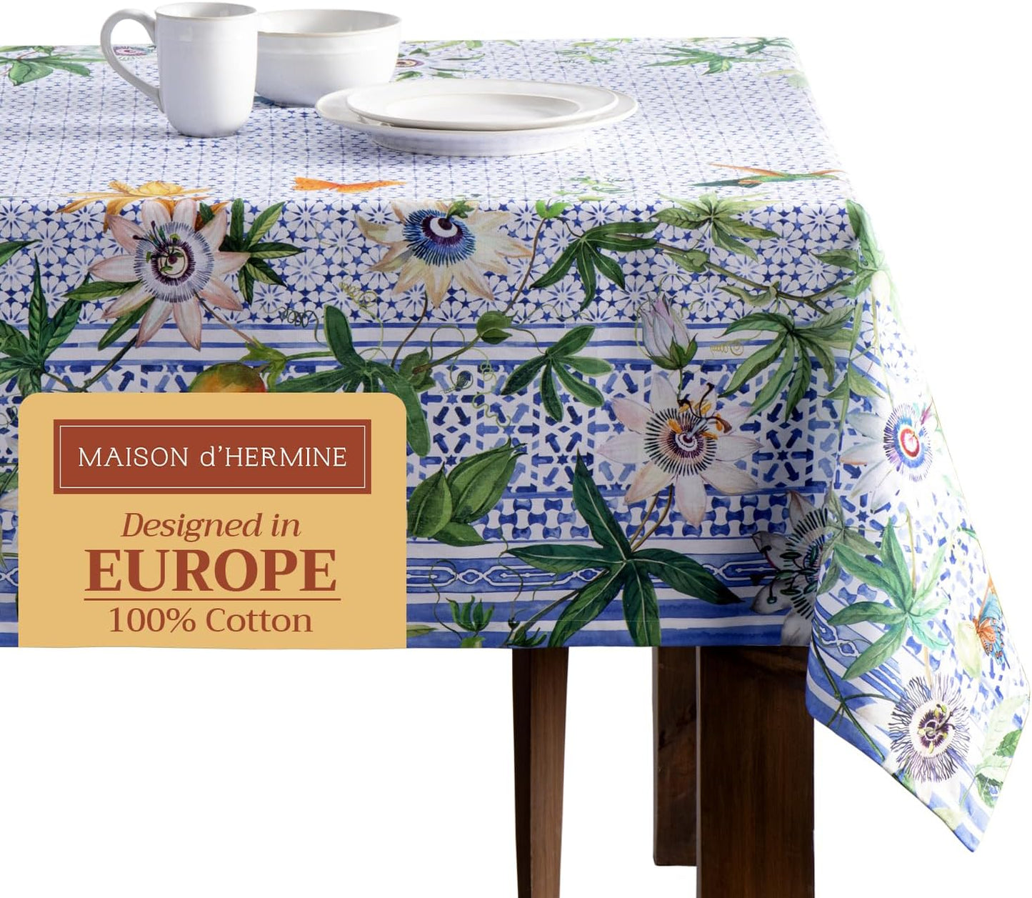 Maison d' Hermine Table Cloth Rectangle 100% Cotton for Dining