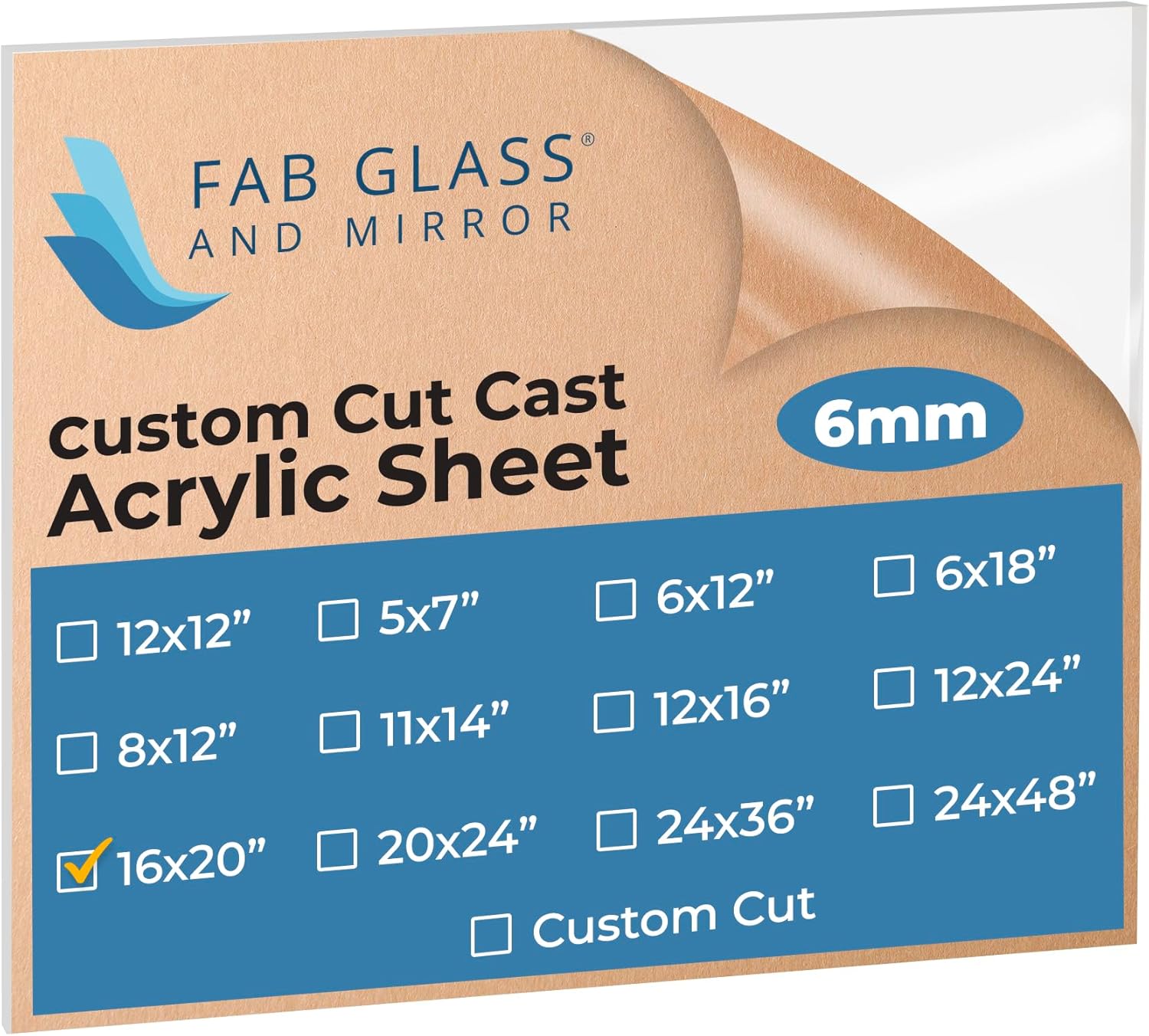 Plexiglass Sheet 16x20 in Clear for Photo Frames and Decor
