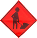 OrangeGear 48 x 48 Safety Orange Mesh Rollup Sign - Durable TTC