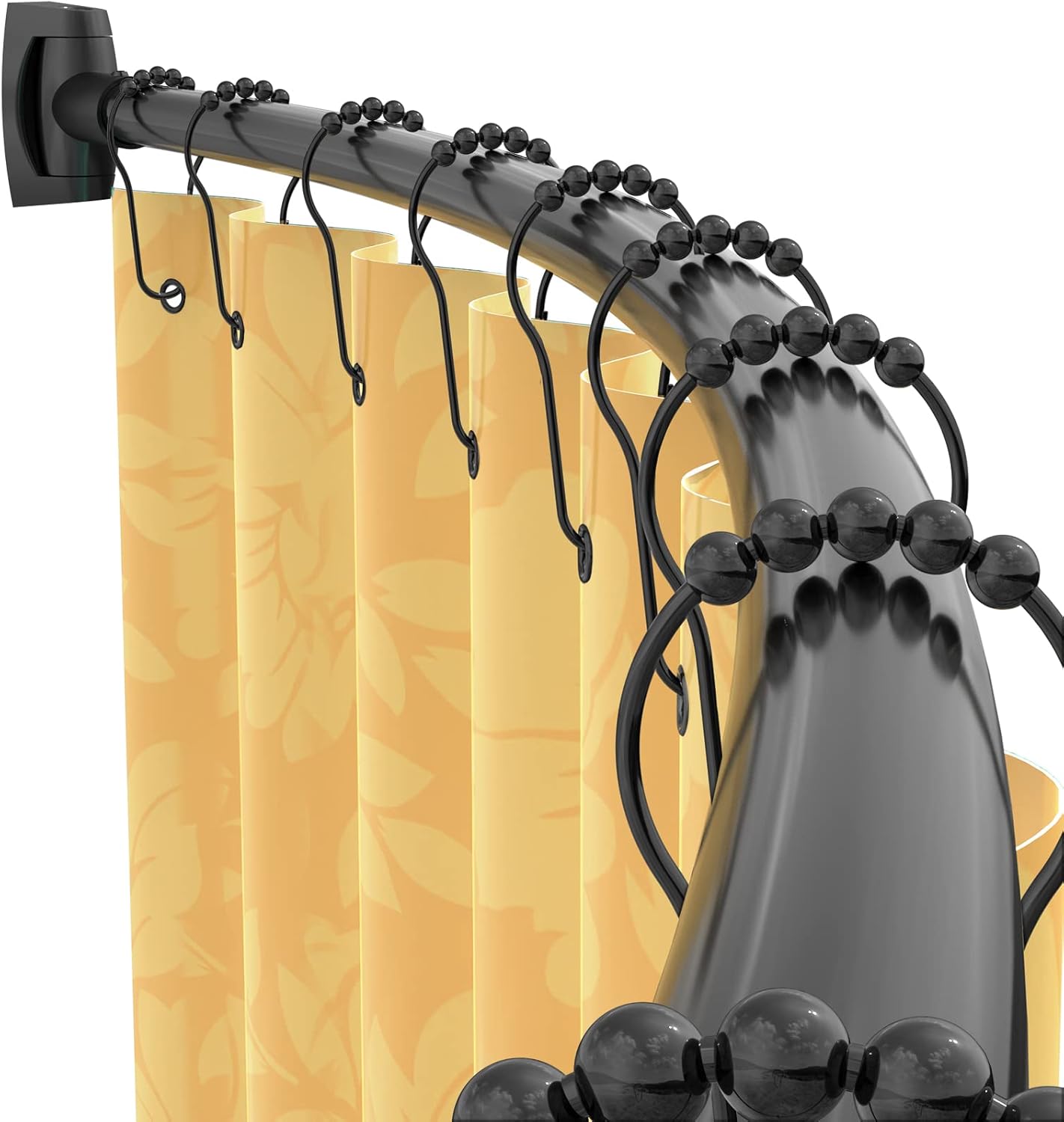 Rustproof Curved Shower Rod - Expandable 38-72 Inches