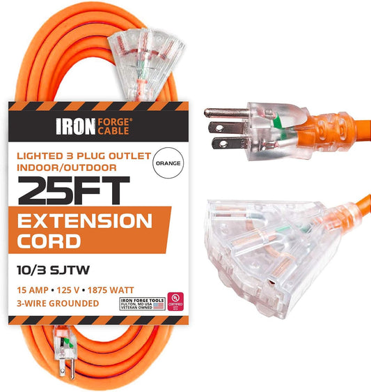 10 Gauge 25ft Lighted Outdoor Heavy Duty Extension Cord Review