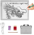 A4 Wireless LED Light Pad with Carry Bag and Top Clip - Portable