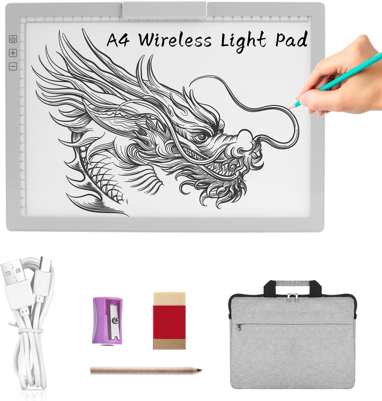 A4 Wireless LED Light Pad with Innovative Stand and Clip