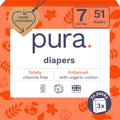 Pura Size 7 Eco-Friendly Diapers (33+ lbs) - Hypoallergenic, Up to 12