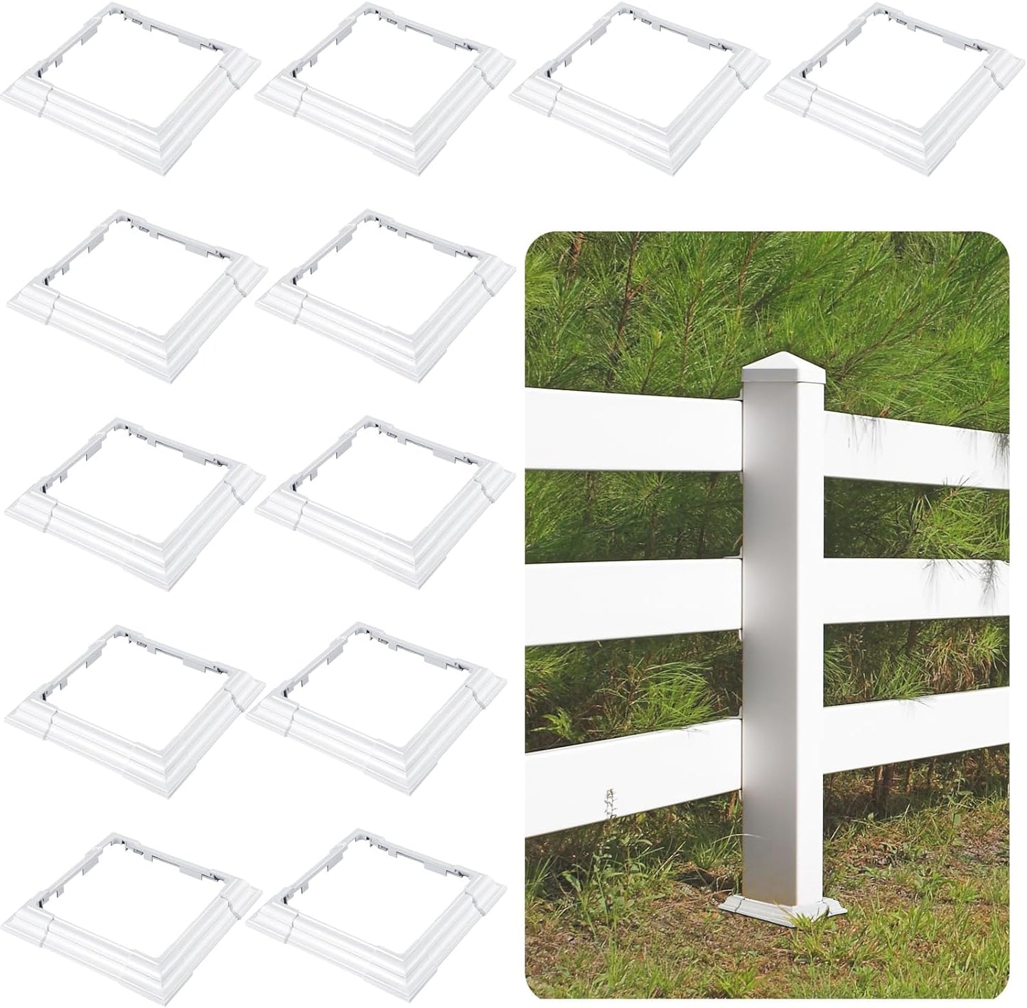 6 x 6 Inches Vinyl Post Sleeve for Adjustable Porch Columns