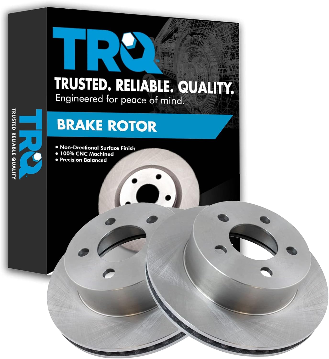TRQ Front Brake Rotors Set for Jeep Cherokee and Wrangler