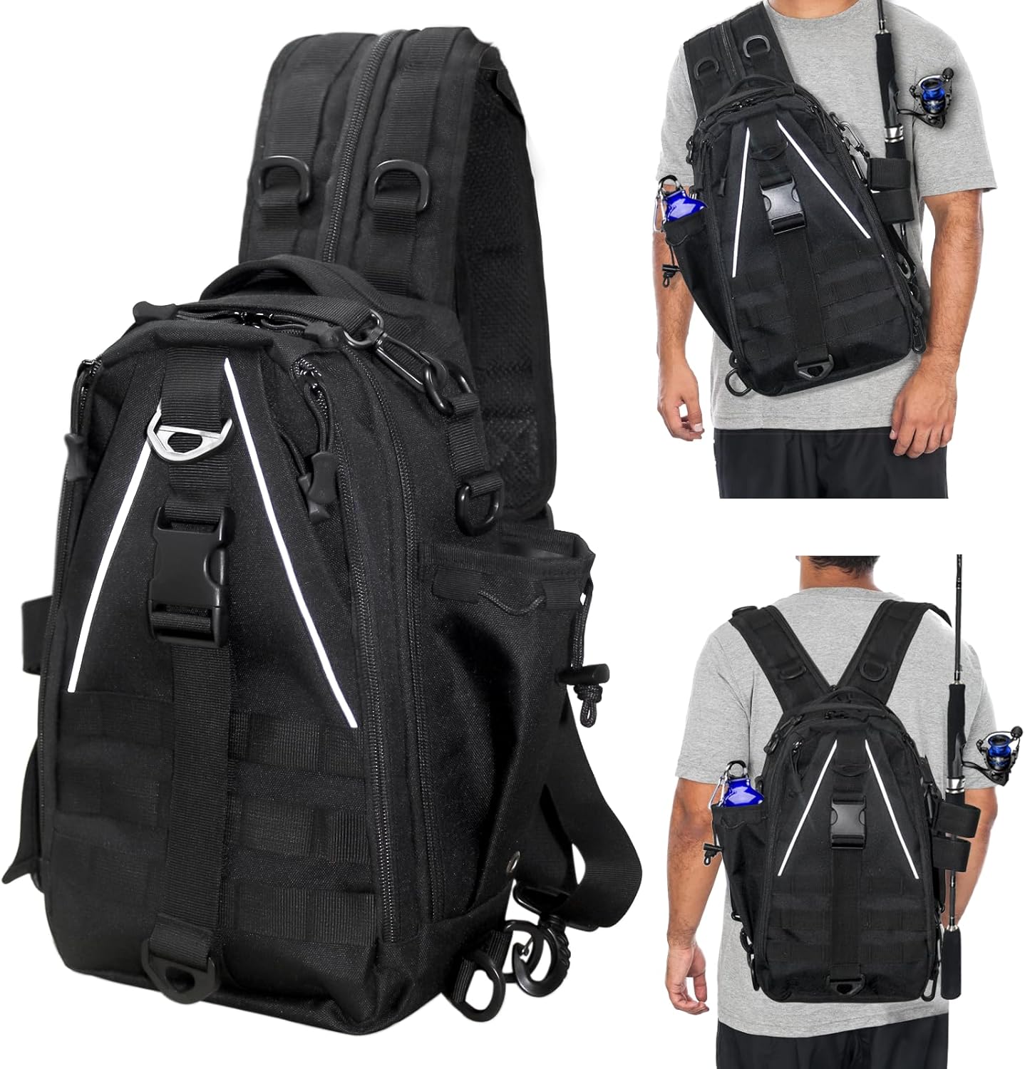 Water-Resistant Fishing Backpack with Rod Holder