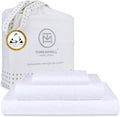 Egyptian Cotton Twin Sheet Set White - 400 TC Damask Jacquard