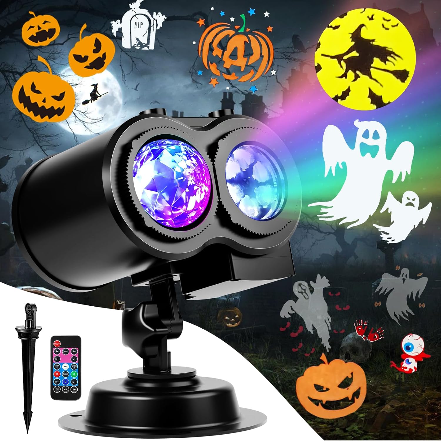 Brighter Halloween Decorations Projector Lights for Festive Fun