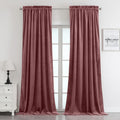 Blackout Dusty Rose Velvet Curtains 52 x 90 in - Room Darkening Set