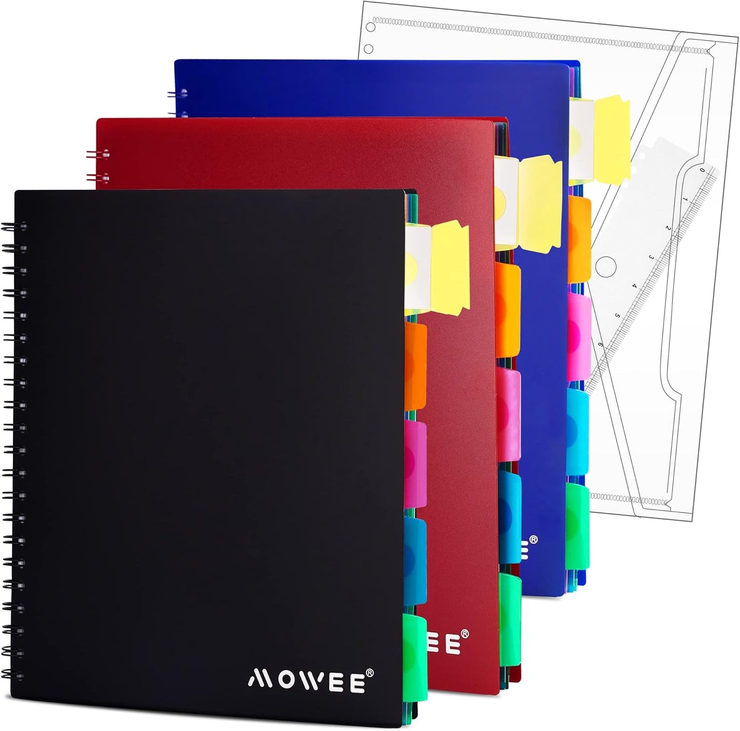 Spiral Notebook 5 Subject College Ruled with Pocket Dividers