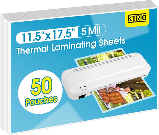 KTRIO 5 Mil 11x17 Laminating Sheets 50 Pack
