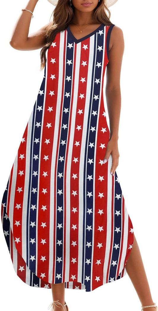 Zilcremo Women's Summer Casual Loose Sundress Long Dress