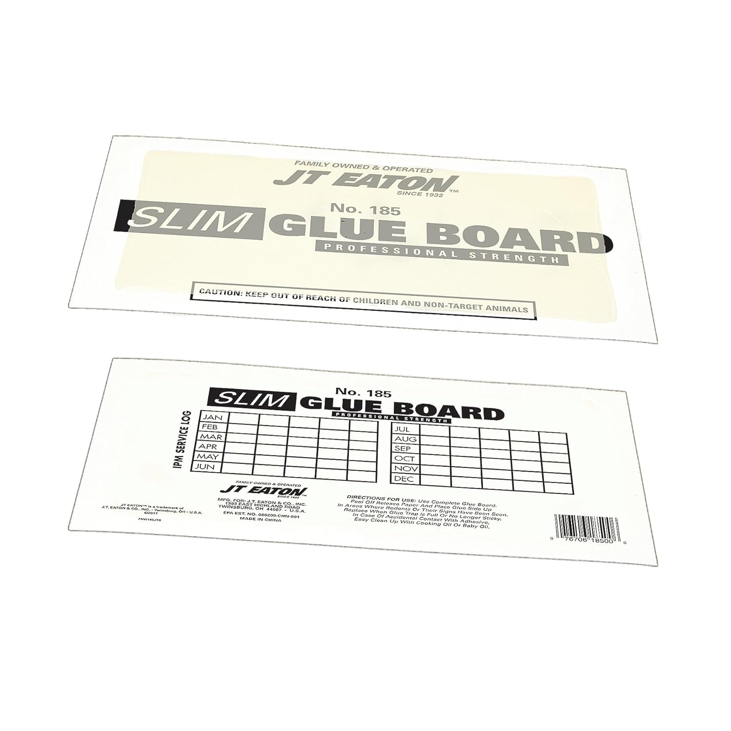 JT Eaton 185 Slim Glue Board - No-Mess Indoor/Outdoor Non-Toxic