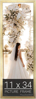 wallsthatspeak 11x34 Gold Picture Frame for Posters and Puzzles