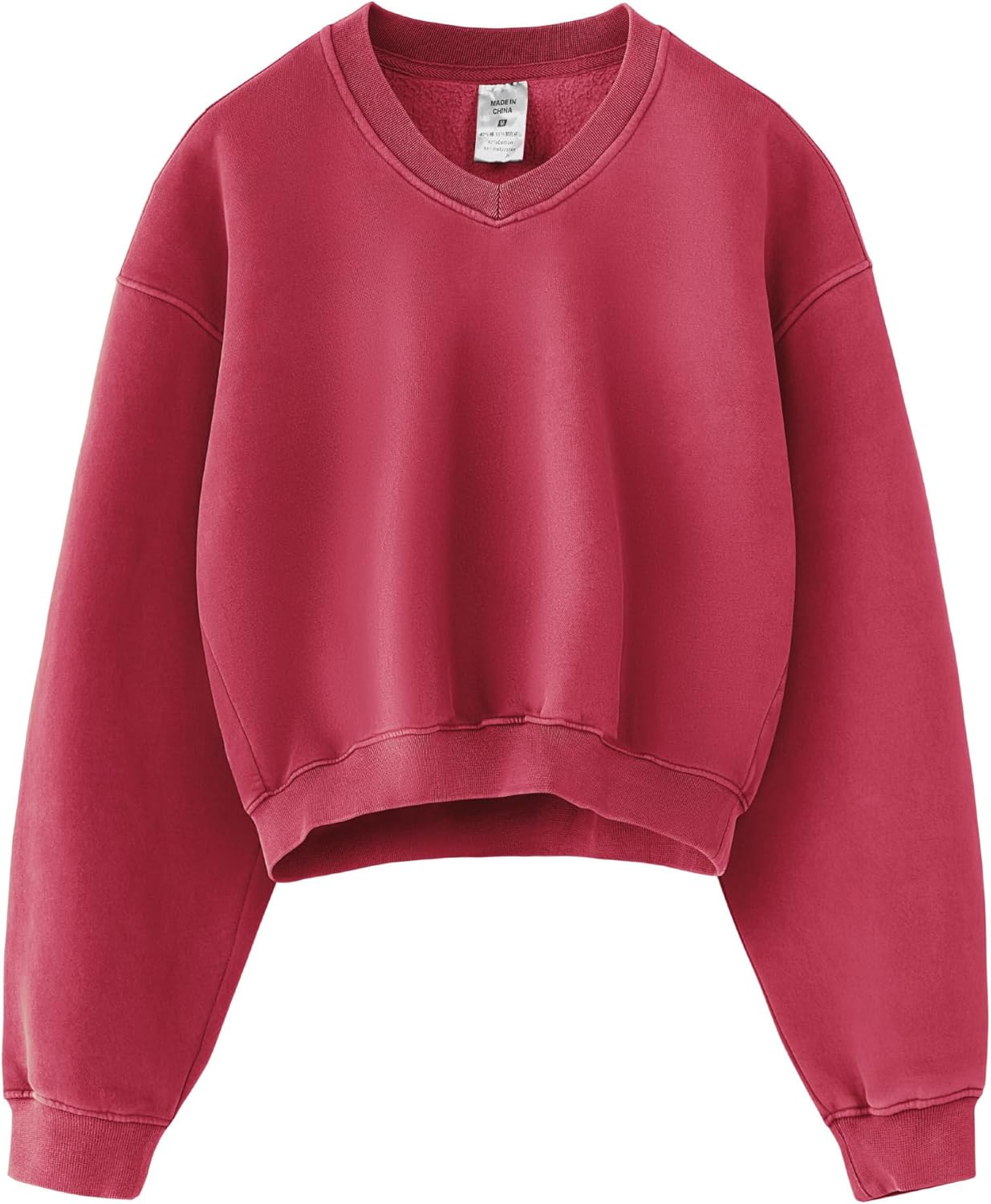 Acid Wash Athletic Hoodie for Women - Stylish V-neck Sweatshirt