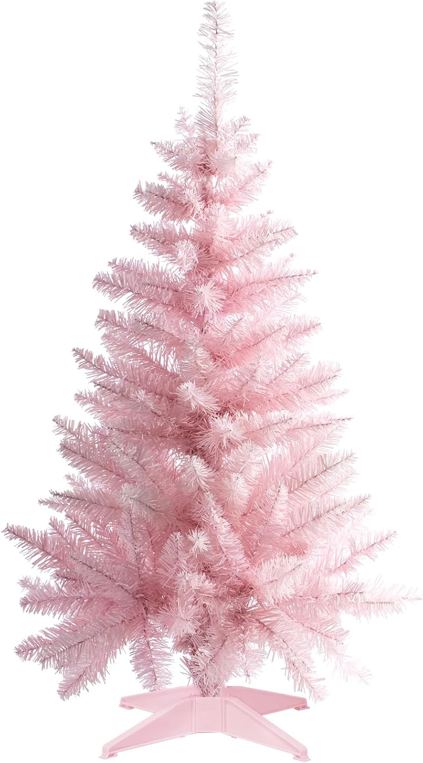 4FT Artificial Mini Christmas Tree for Holiday Decor in Pink