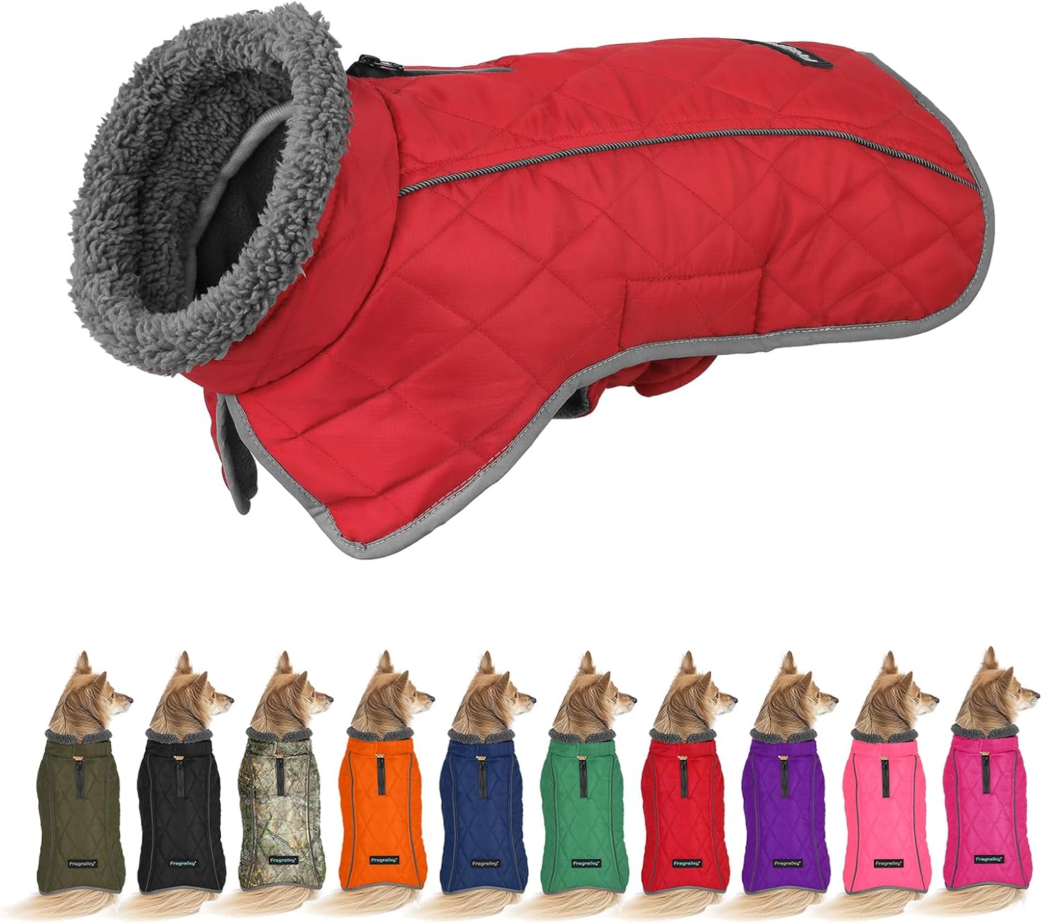 Waterproof Dog Coat with Fleece Lining for Cold Weather