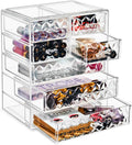 Acrylic Makeup Organizer for Vanity - Clear 3 Large 4 Small Drawers
