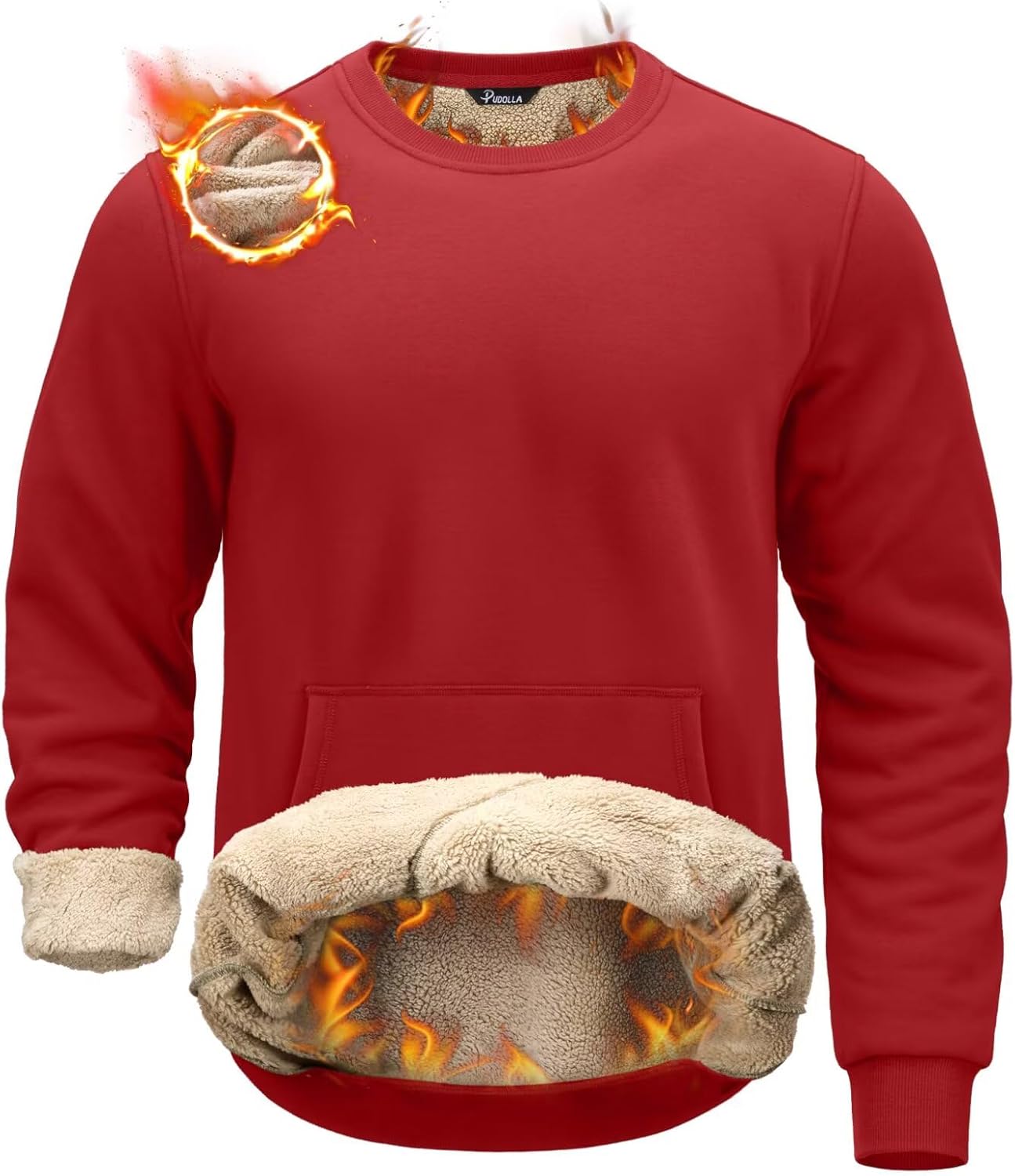 Pudolla Men's Sherpa Lined Sweatshirts for Ultimate Warmth