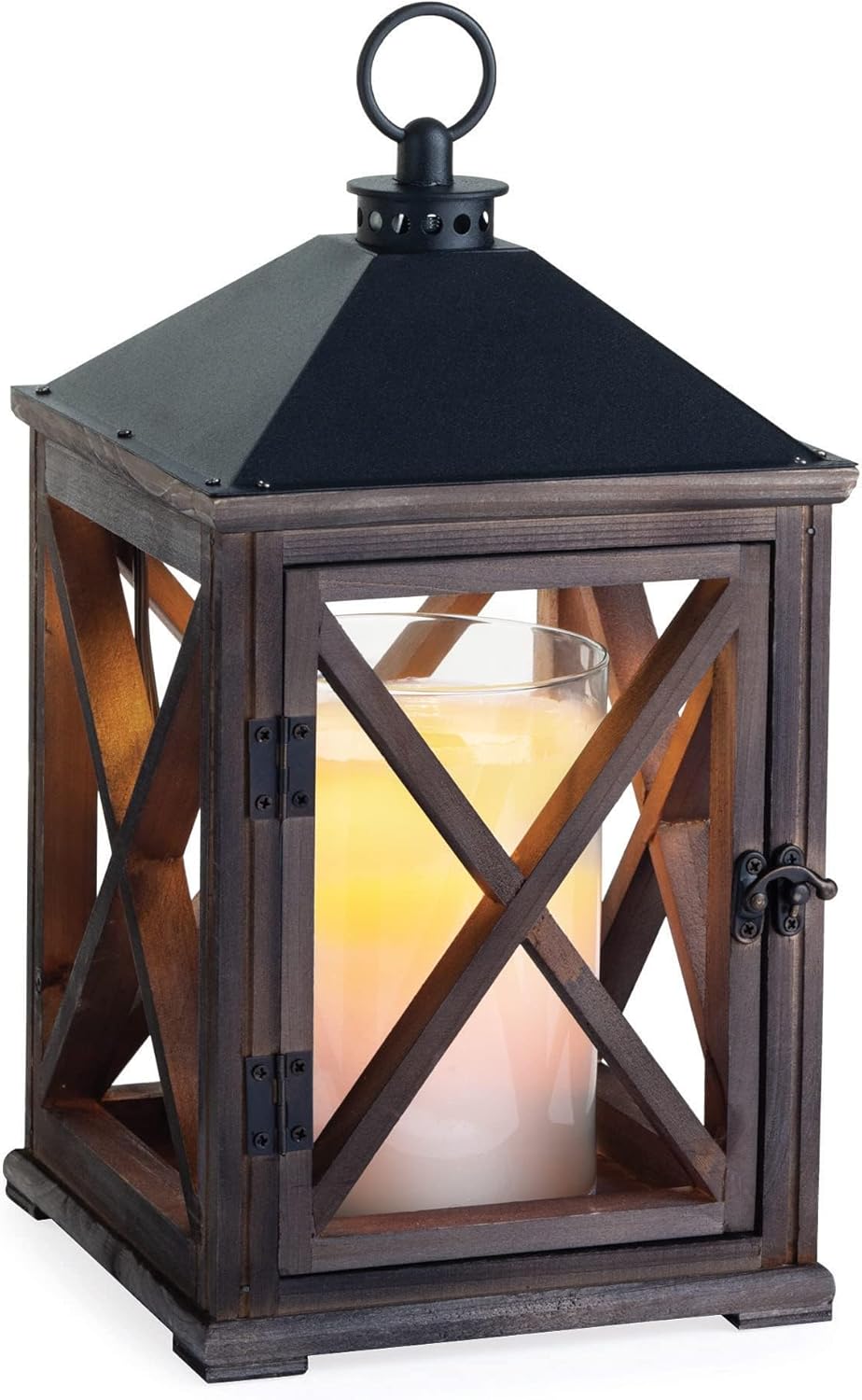 Candle Warmers Wooden Farmhouse Lantern for Top-Down Melting