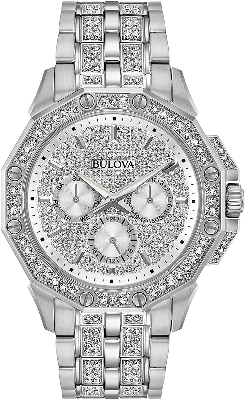 Bulova Men's Crystal Chronograph: Pave Dial Shine
