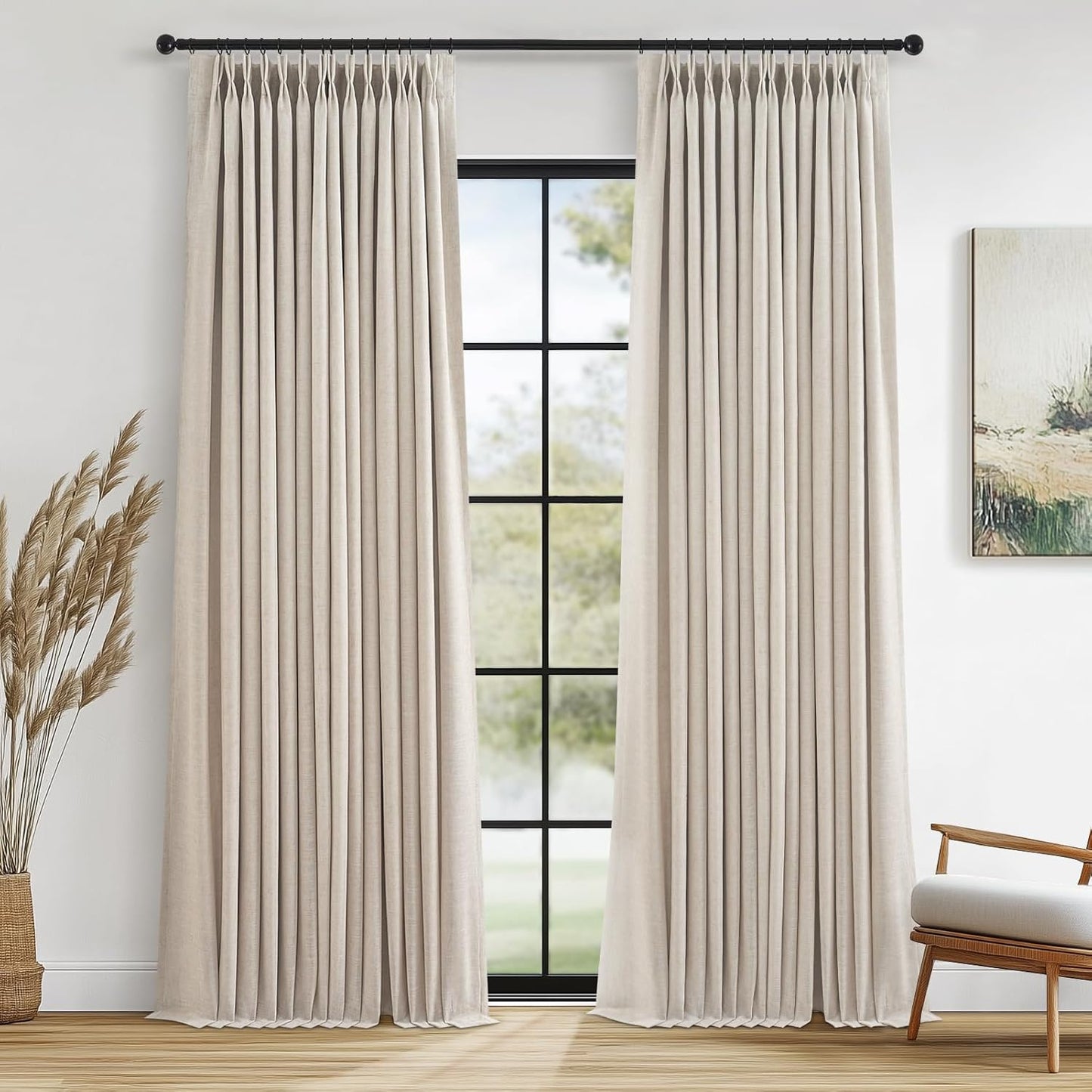 Topfinel Pinch Pleated Blackout Curtains 96 in Long for Elegance
