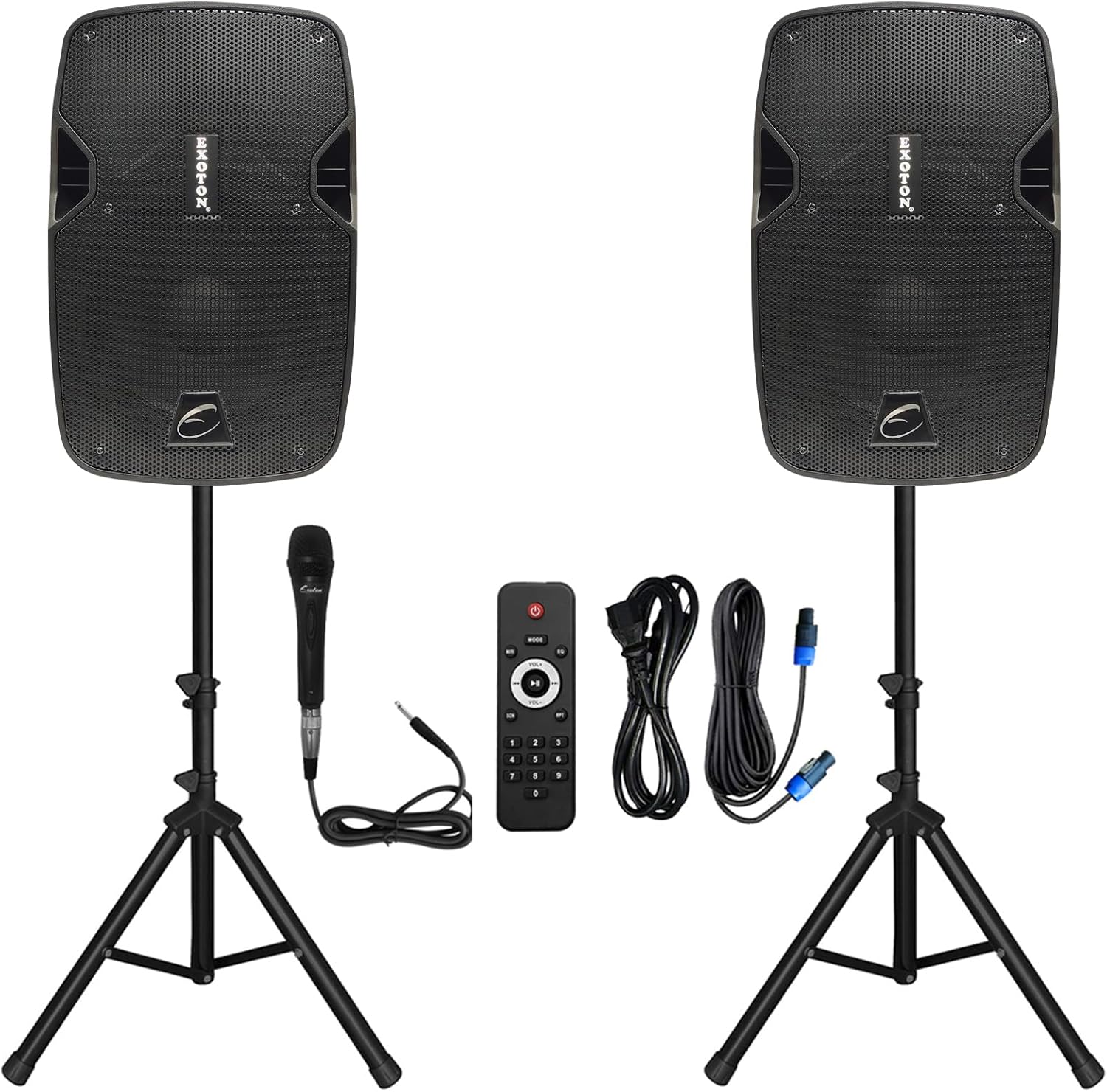 EXOTON 10 inch Professional Dual Powered PA Speakers for All