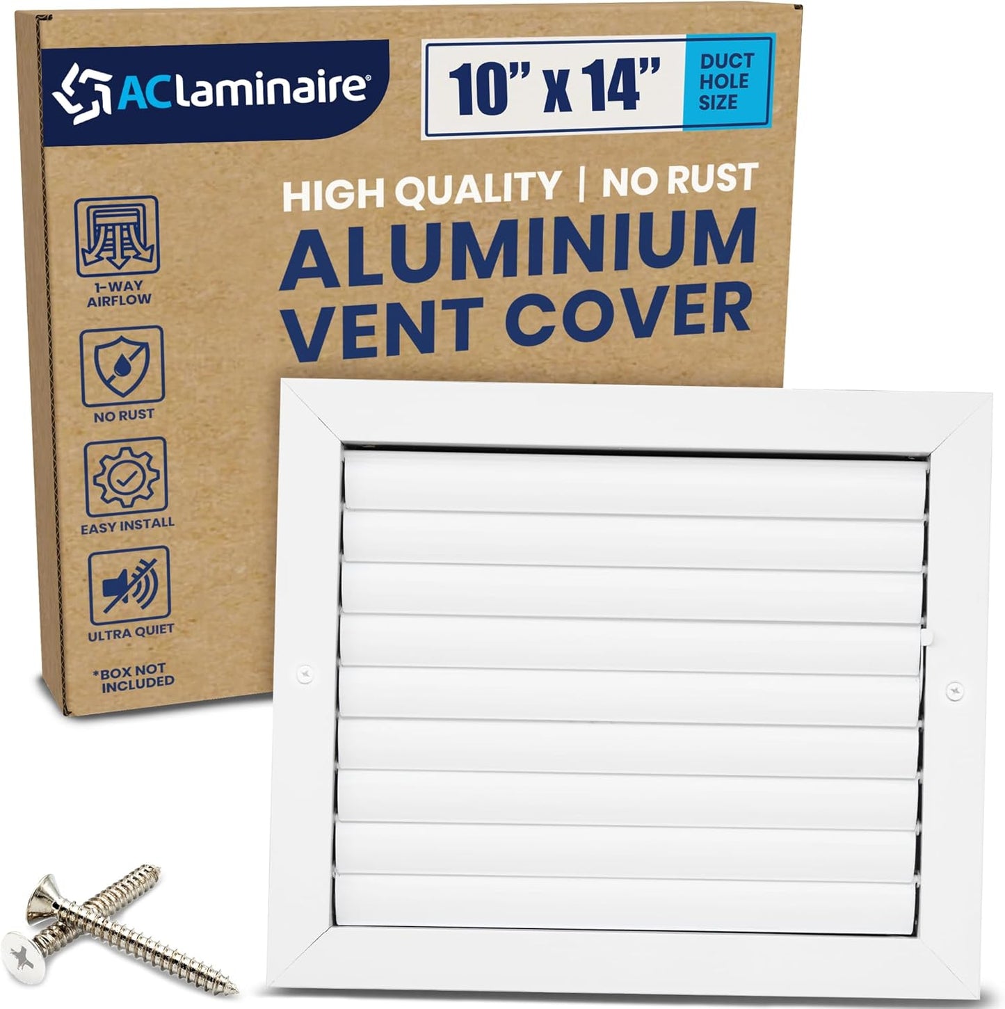 10x14 Inch Aluminum 1-Way Air Flow Vent Cover for HVAC Use