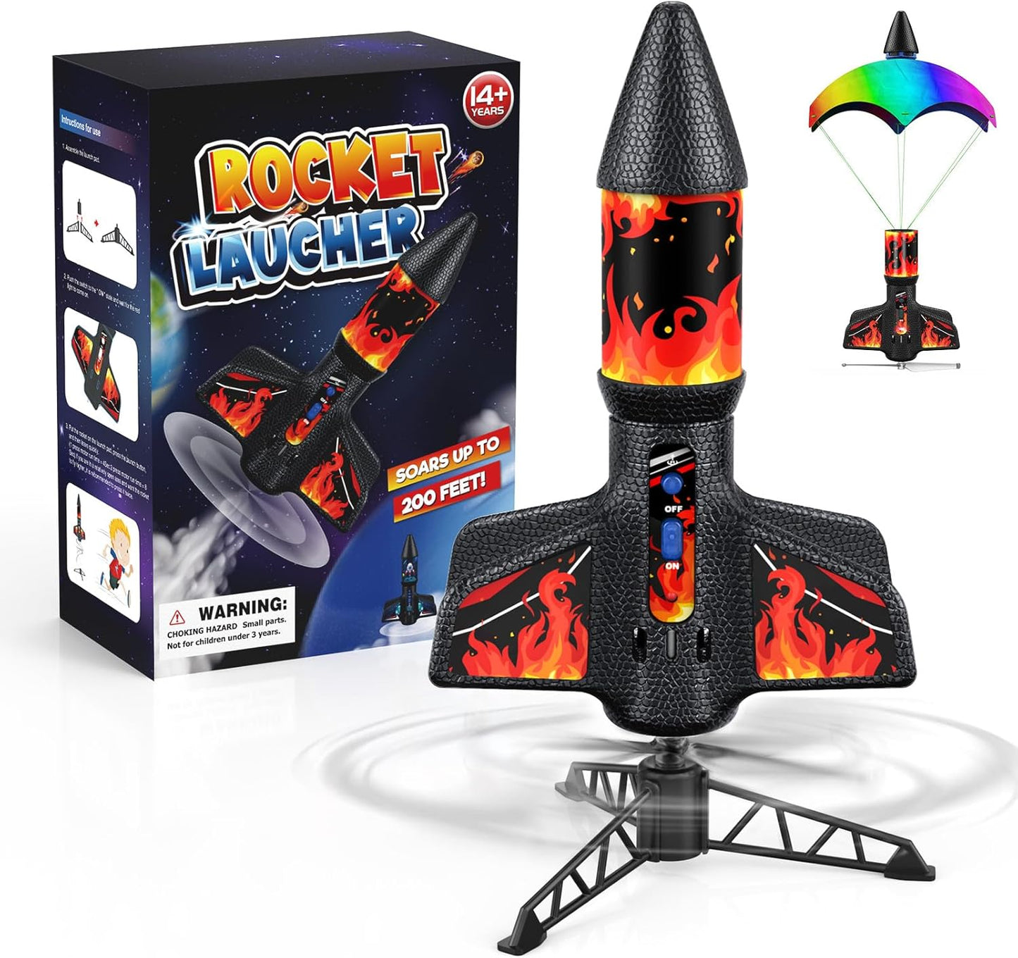 Ultra-high Flying Rocket Launcher for Kids Ages 8-12 - Red