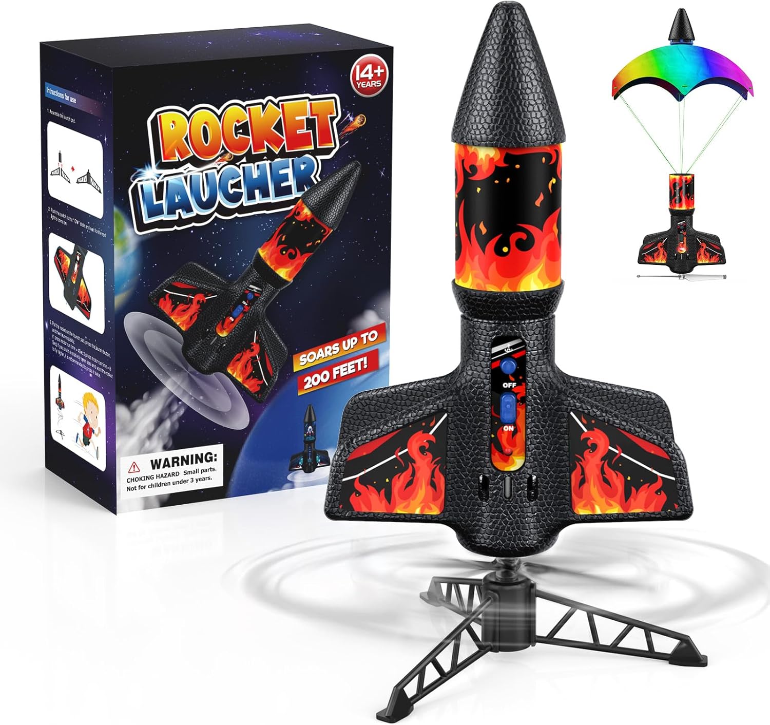 Ultra-high Flying Rocket Launcher for Kids Ages 8-12 - Red