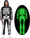 Women Men Skeleton Costume Glow in the Dark Jumpsuit - Party Ready