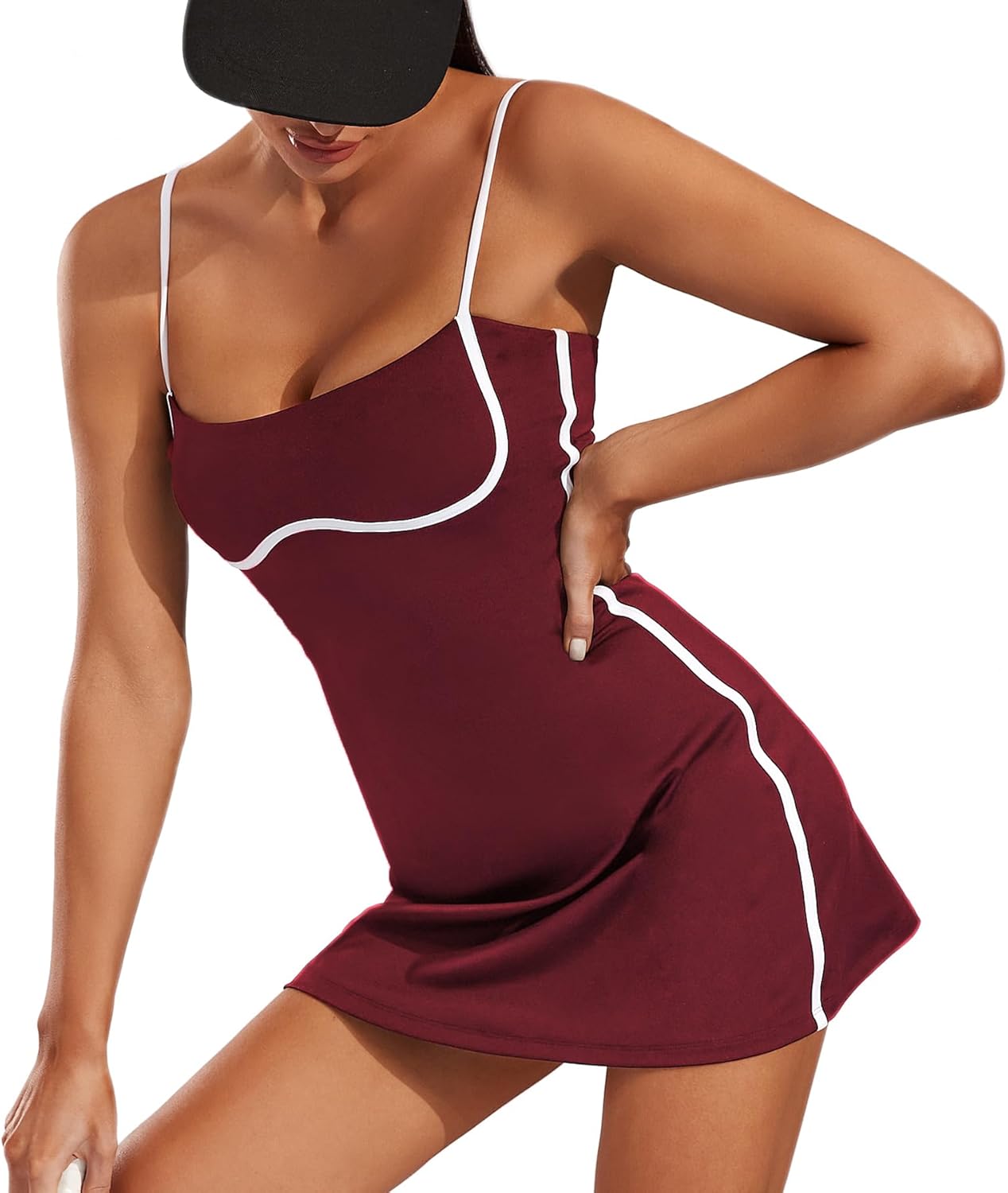Move With You Womens Workout Tennis Dress with Built-in Bra