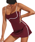 Women's Tennis & Golf Workout Dress with Built-In Shorts - Slim Fit