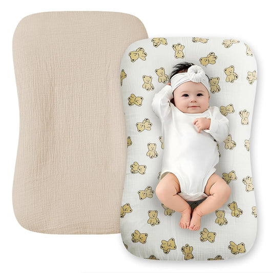 Soft Cotton Baby Lounger Covers 2 Pack - Breathable & Cozy Slipcovers
