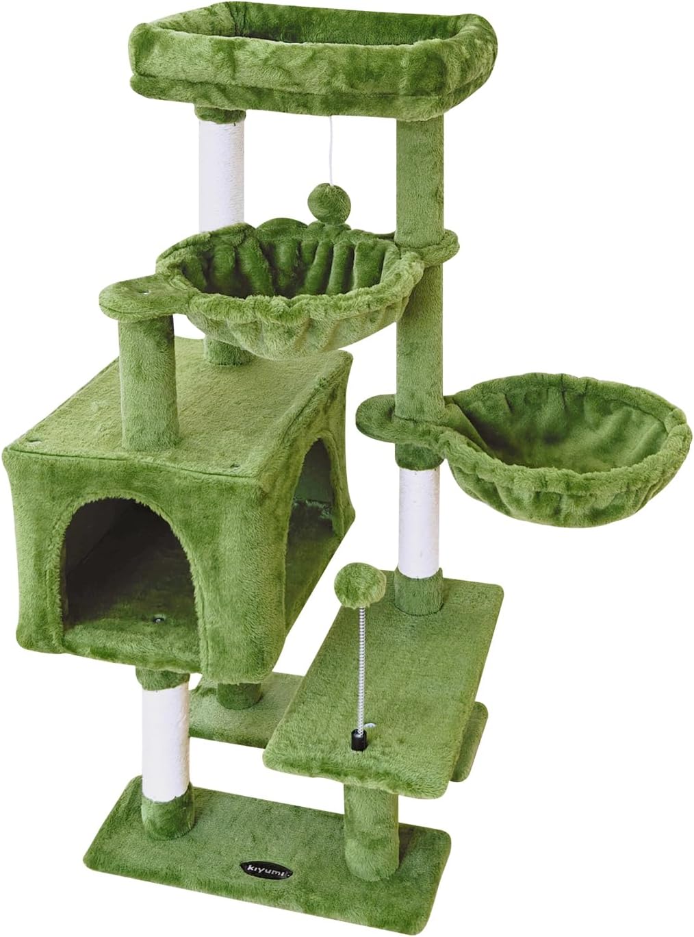 KIYUMI Cat Tree Tower with Hammock and Scratching Post for Cats