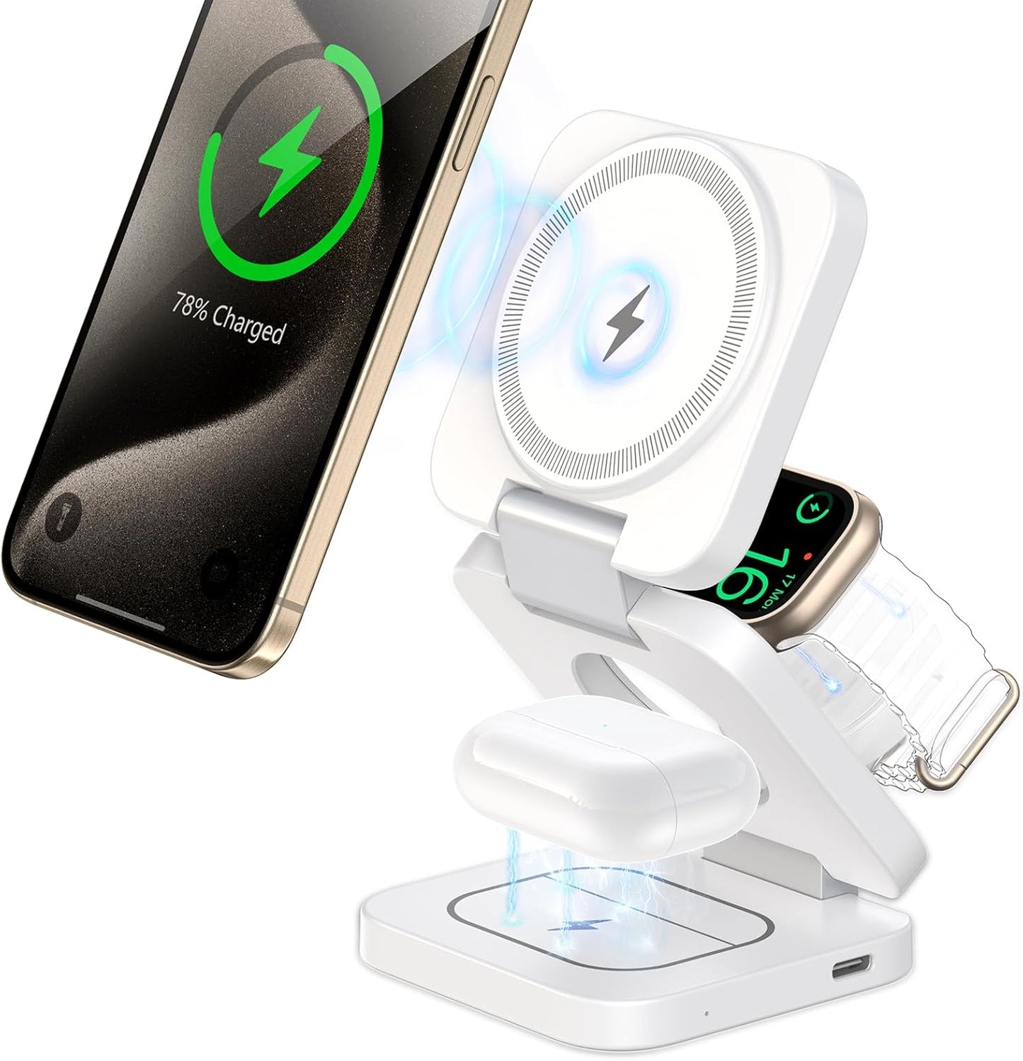3 in 1 Wireless Charger for iPhone, AirPods, and Apple Watch