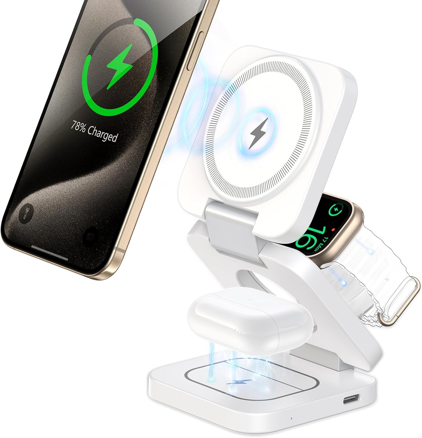 3 in 1 Wireless Charger for iPhone, AirPods, and Apple Watch