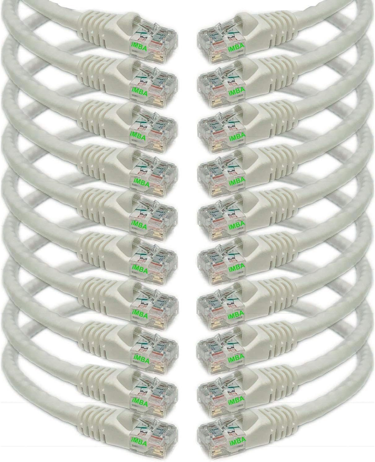 iMBAPrice 50ft Cat5e Network Ethernet Patch Cable, 10 Pack Review