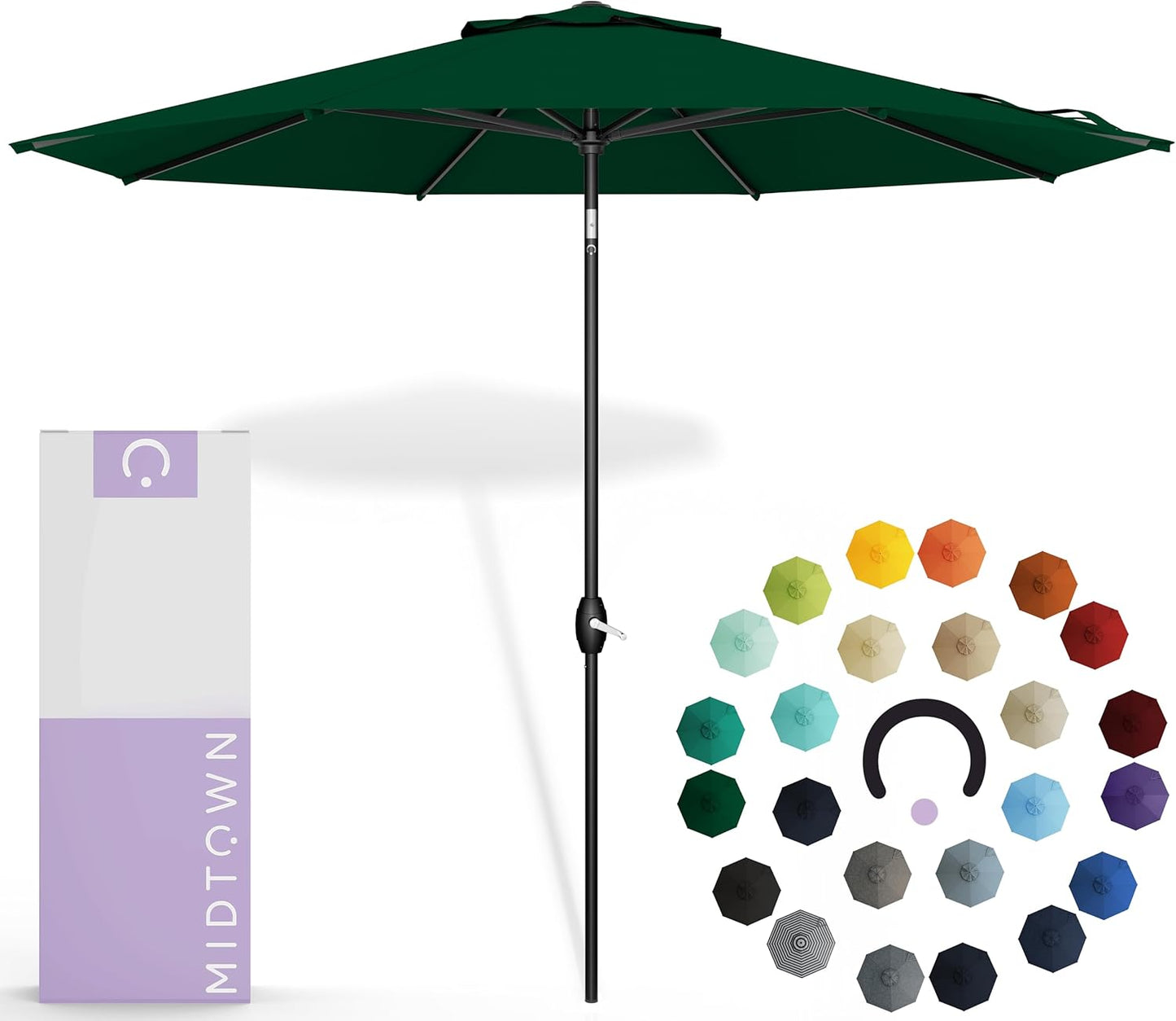 Midtown Umbrellas 9 Feet Outdoor Umbrella with Auto-Tilt Feature