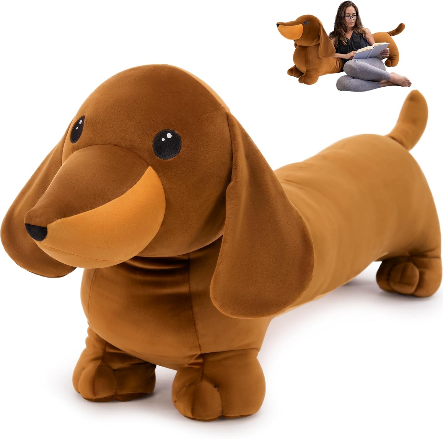MorisMos 43in Dachshund Plush Toy for Kids and Dog Lovers