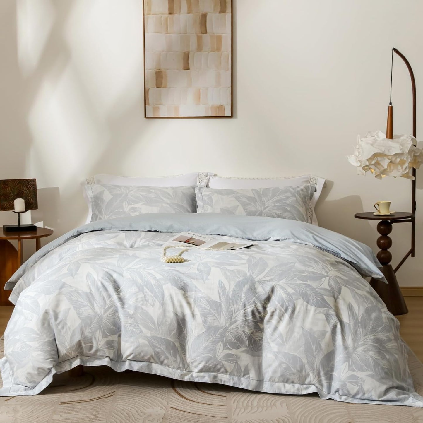Ultra Soft Floral Pattern Duvet Cover Set for Queen Size Beds