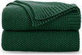 CozeCube Christmas Green Throw Blanket for Couch - Cozy Cable Knit