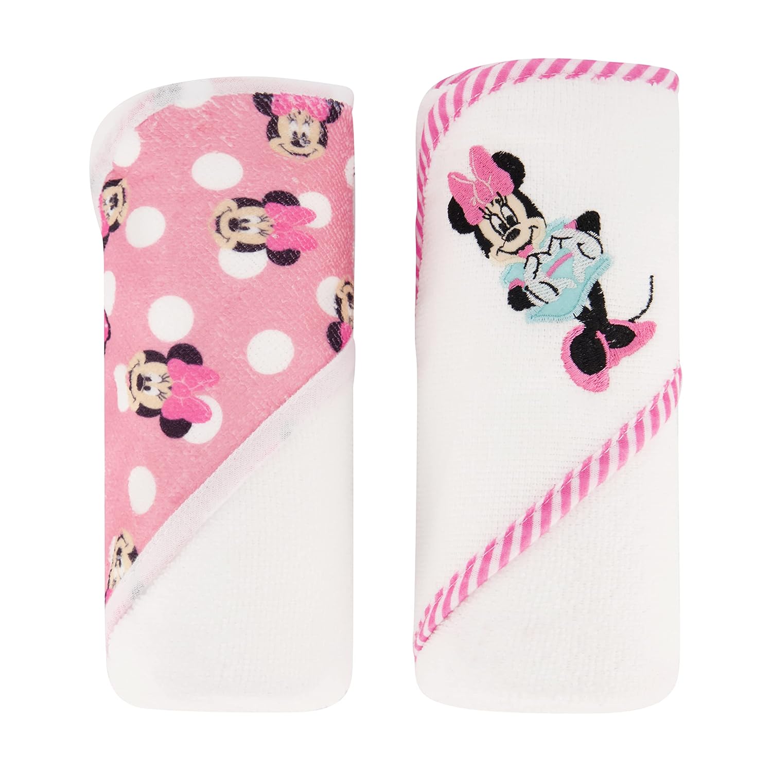 Disney Minnie Mouse Baby Girl 2-Pack Hooded Towels