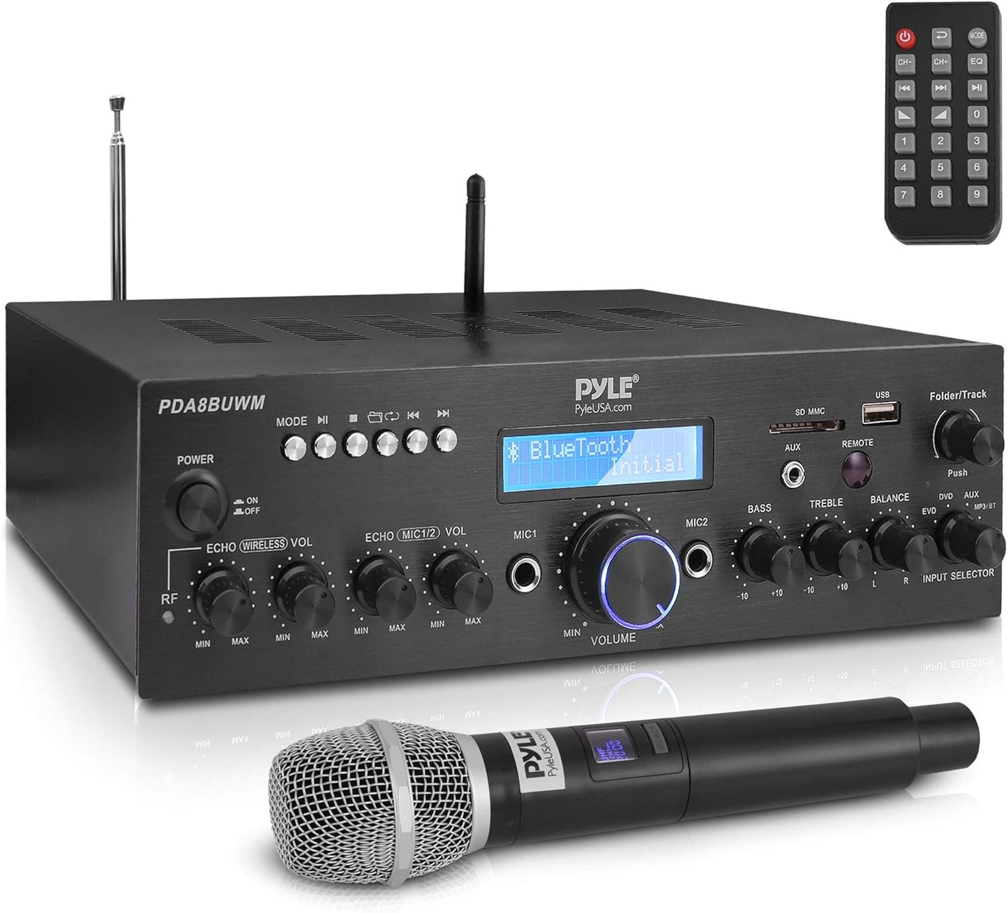 200W Dual Channel Bluetooth Mic Amp - Karaoke & Home Theater